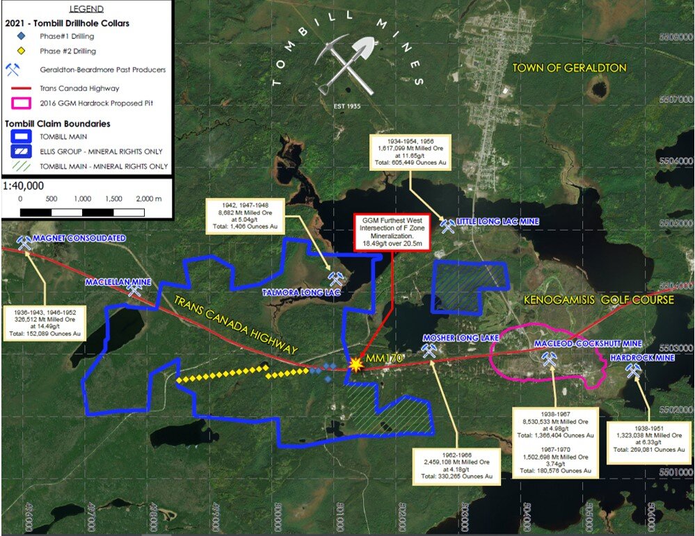 Map of Phase 1 and 2 Drilling Locations